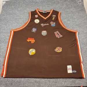 Platinum FUBU Jersey Men's 6XL Harlem Globetrotters Basketball Brown Patches